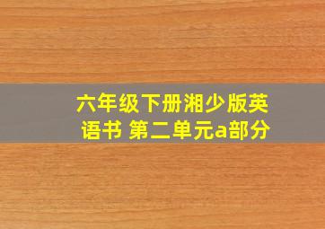 六年级下册湘少版英语书 第二单元a部分